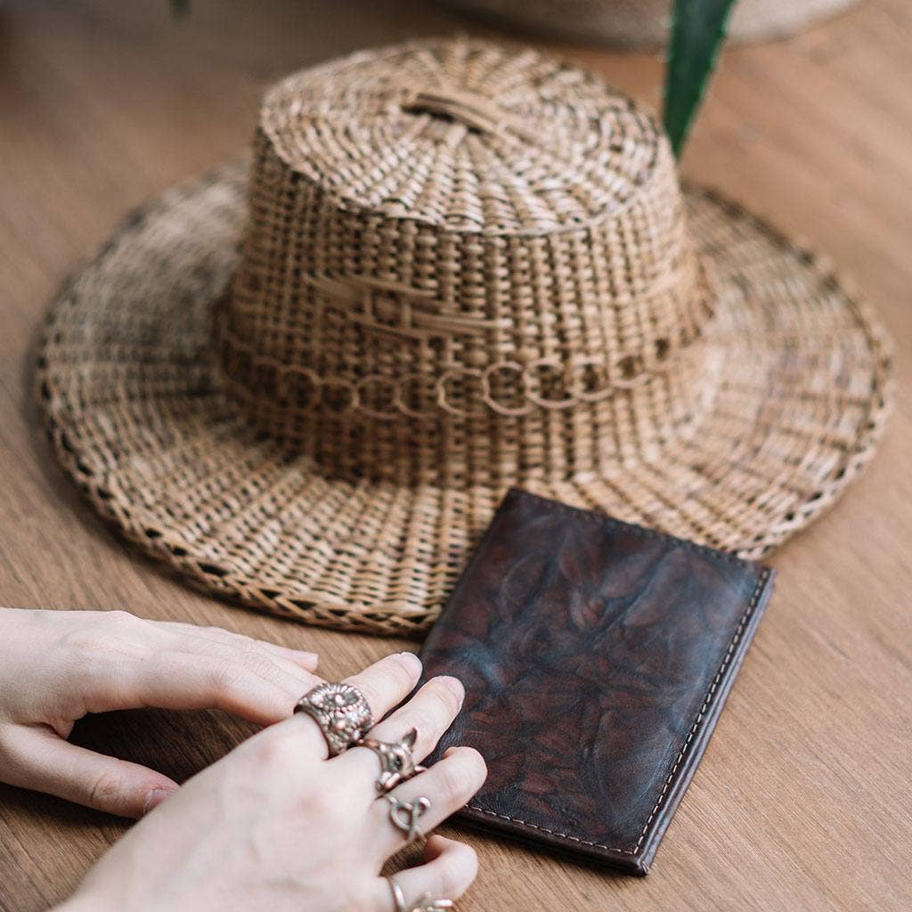 Leather Passport Wallet - Brown