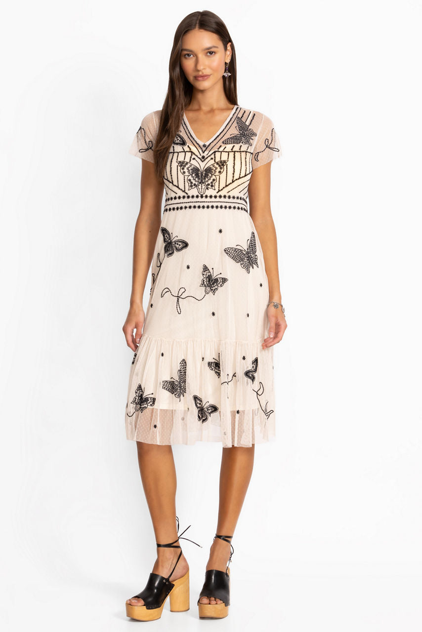 Lizzie Mesh Dress (Slip) - Cream