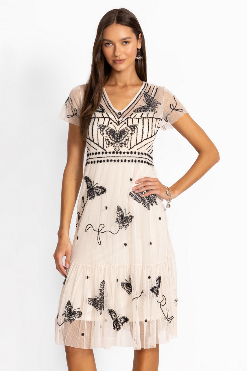 Lizzie Mesh Dress (Slip) - Cream