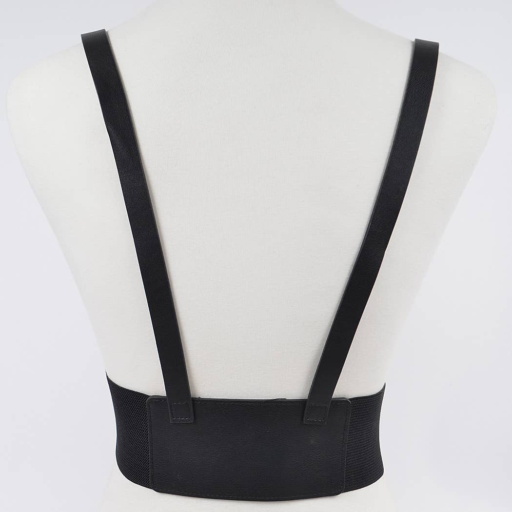 Multi Buckle Harness Belt - Black/Gold
