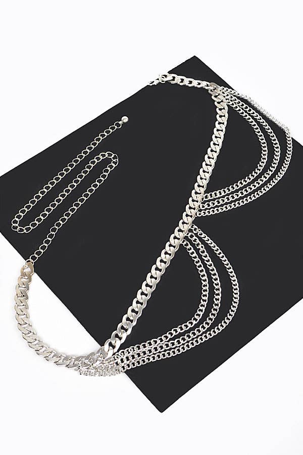 Symmetric Chain Belt - Silver