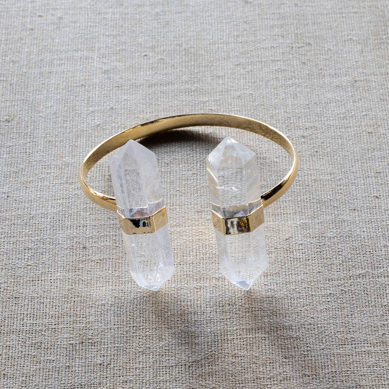 Biterminated Quartz Bracelet Gold