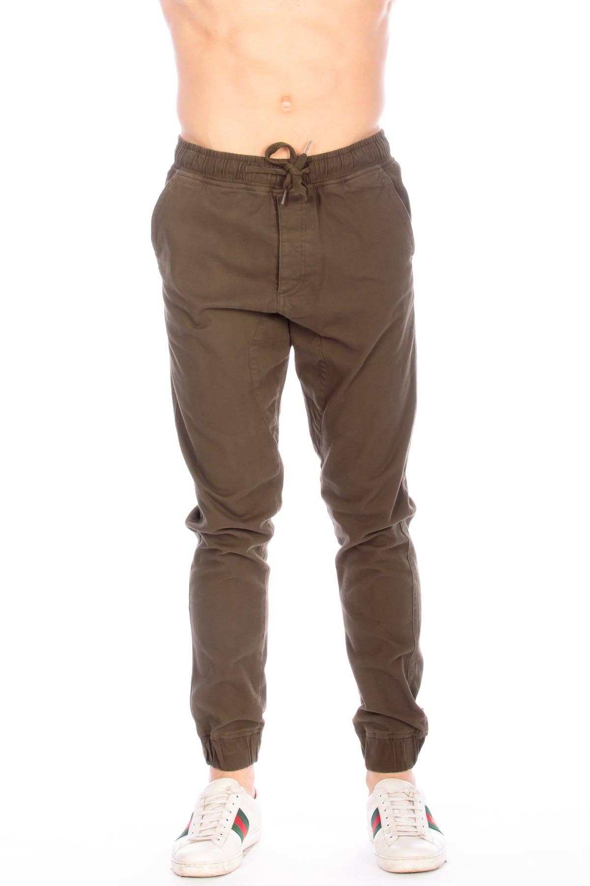 JOGGER TWILL PANTS - OLIVE