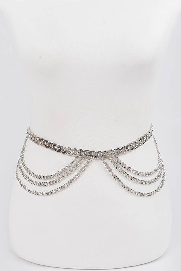 Symmetric Chain Belt - Silver