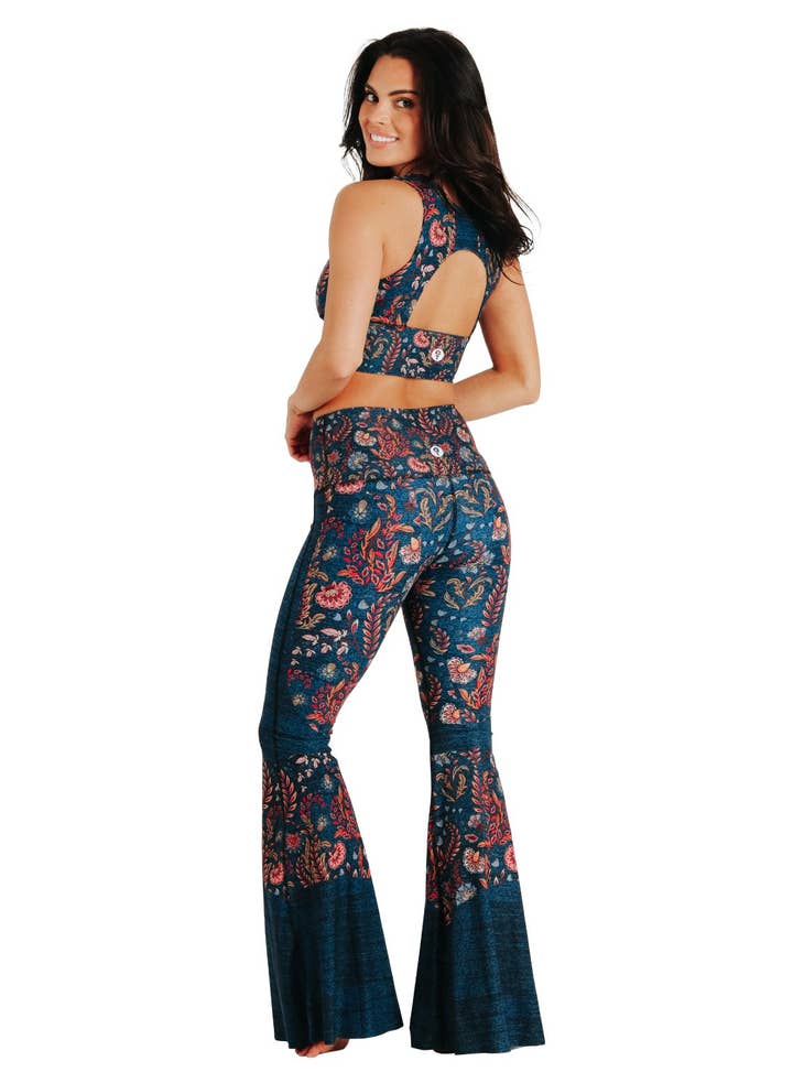 Festival Denim Printed Bell Bottoms - La De Da