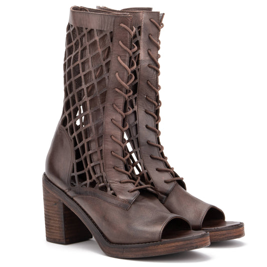 Vintage Foundry Co. Normandy Open Toe Boot - Brown