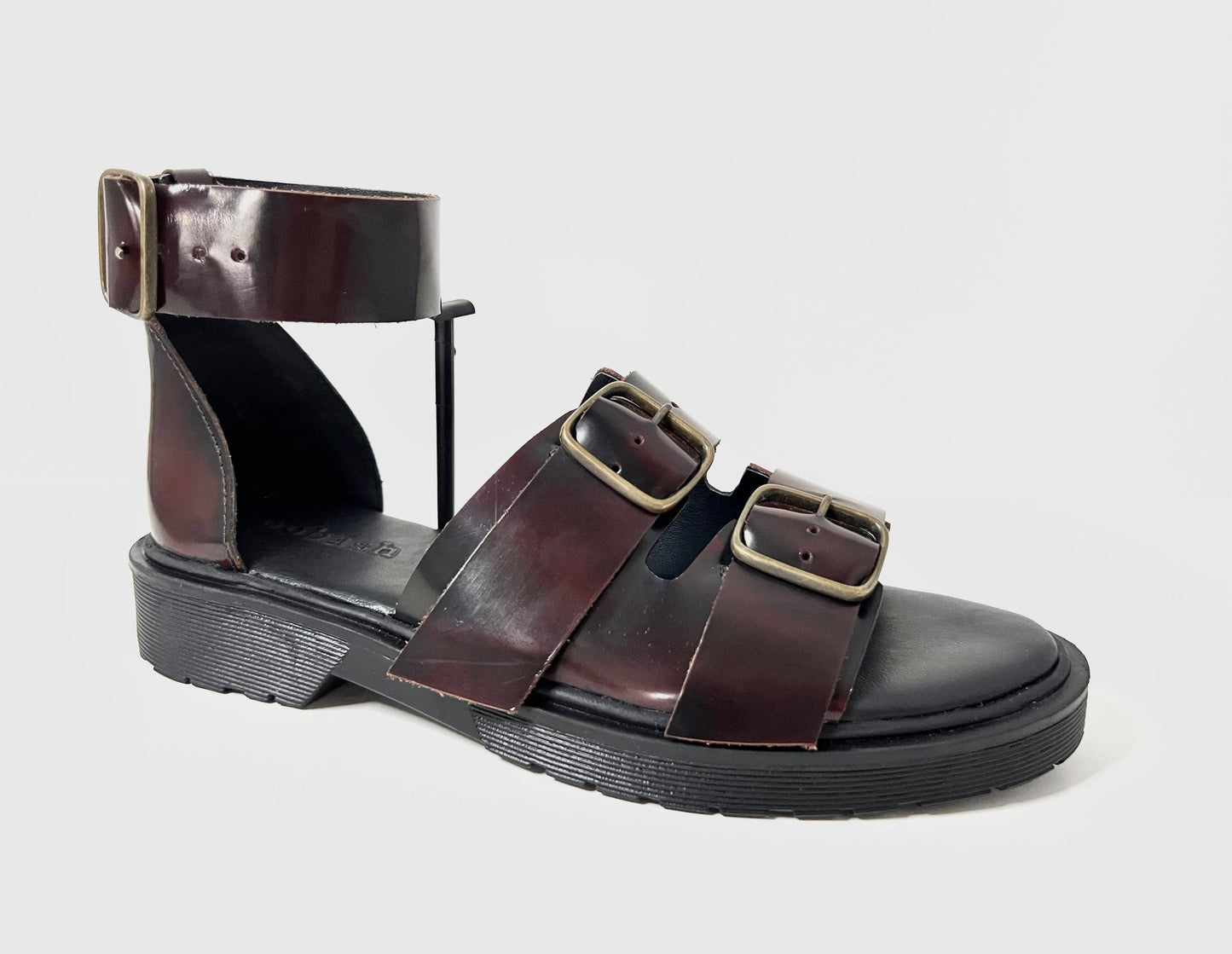 Blake Double Buckle Chunky Sandal - Burgundy