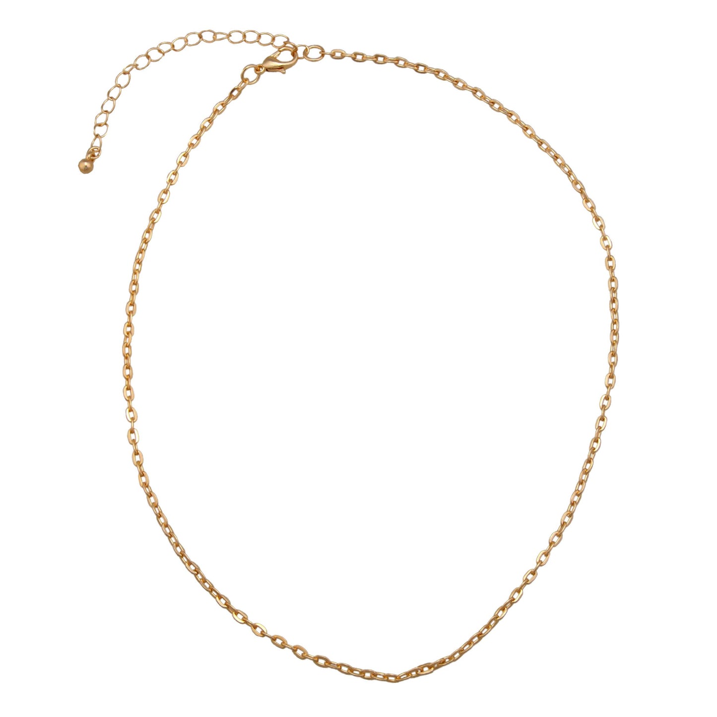 Gold Tone Base Metal Flat Oval Chain - 24"