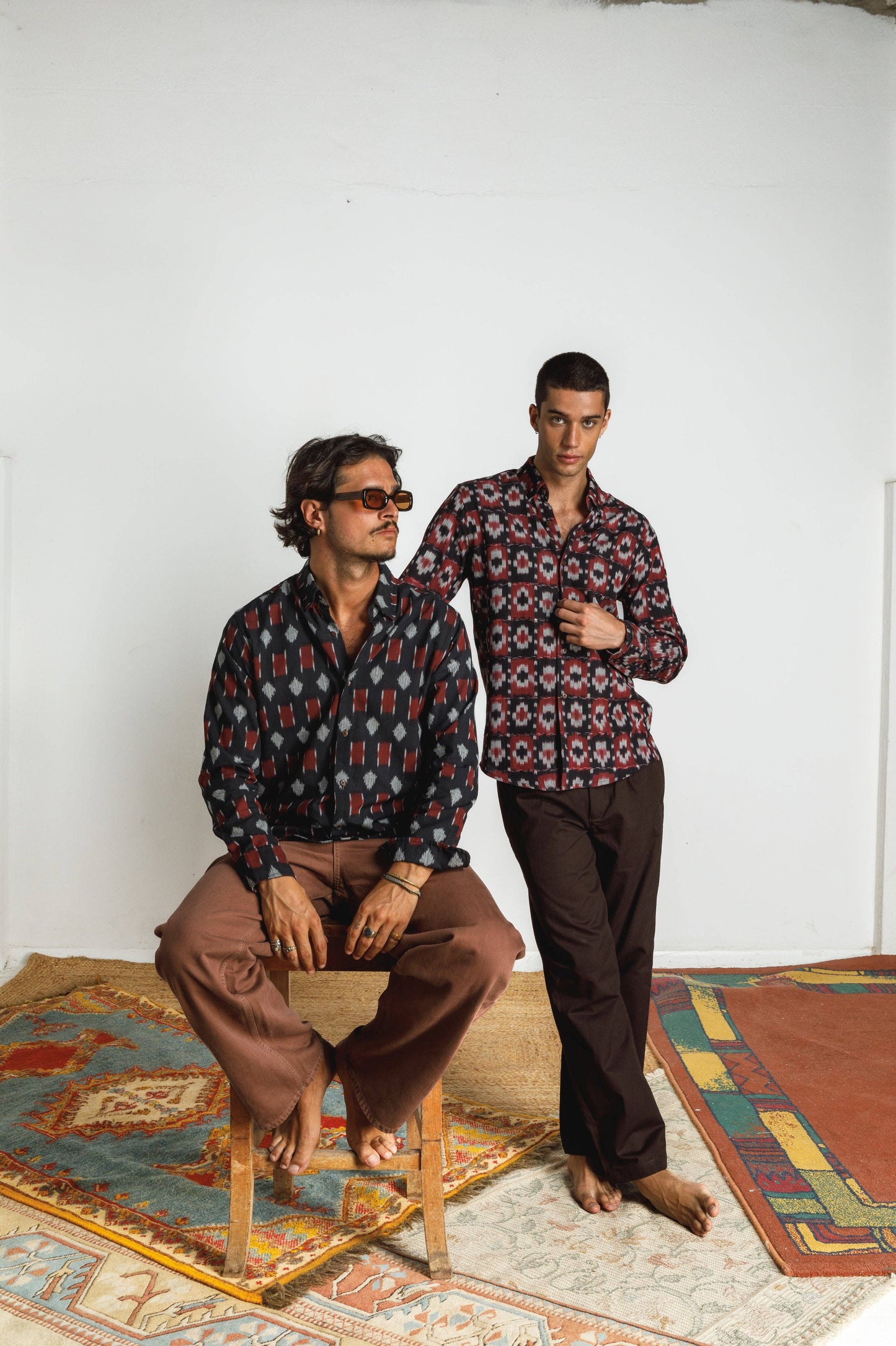 Ayala Hand-Woven Men Button Up Shirt