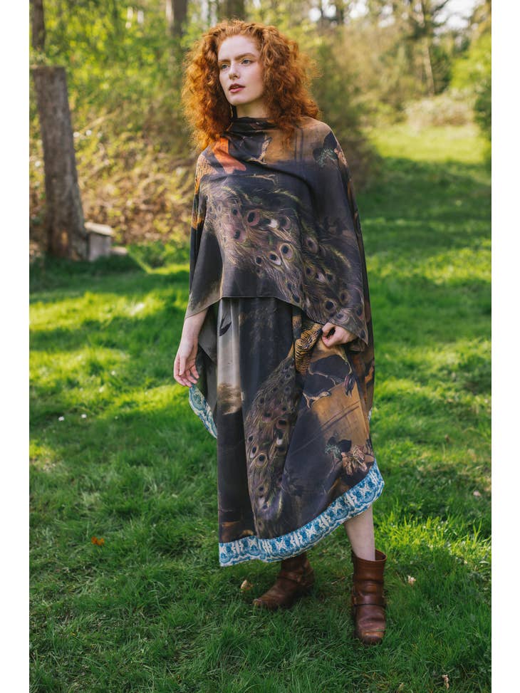 Wild Beauty Peacock Bamboo Scarf - La De Da