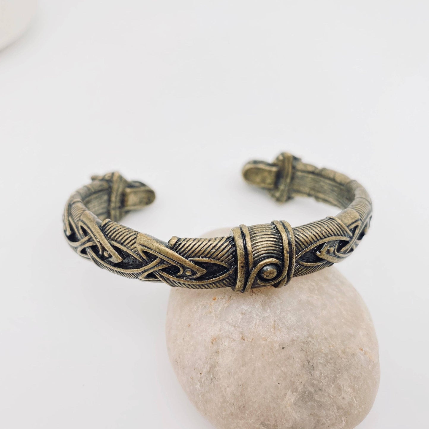Double Head of Dragon Bangle Men's Bracelet - Bronze