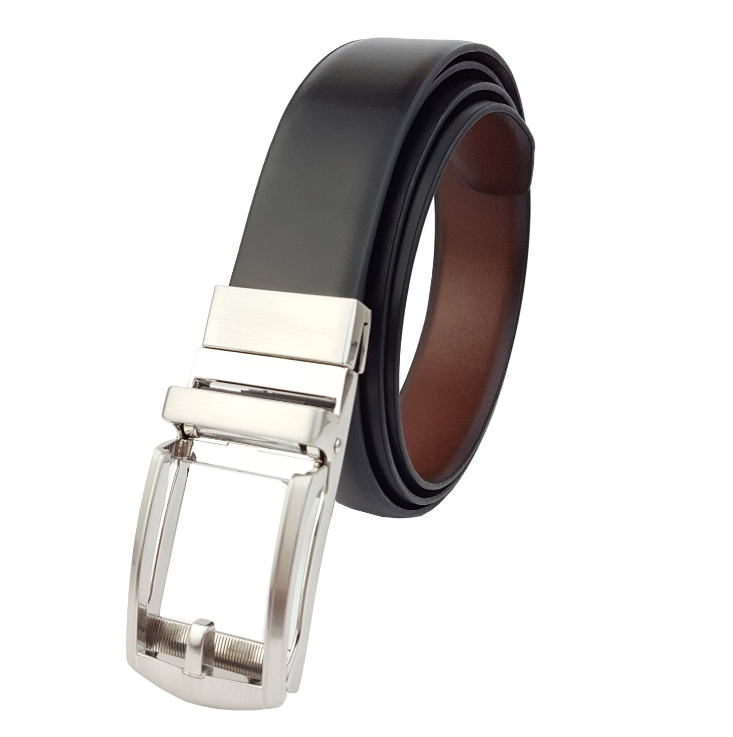 Men's Comfortable, "NO HOLE" Classic Reversible Belt