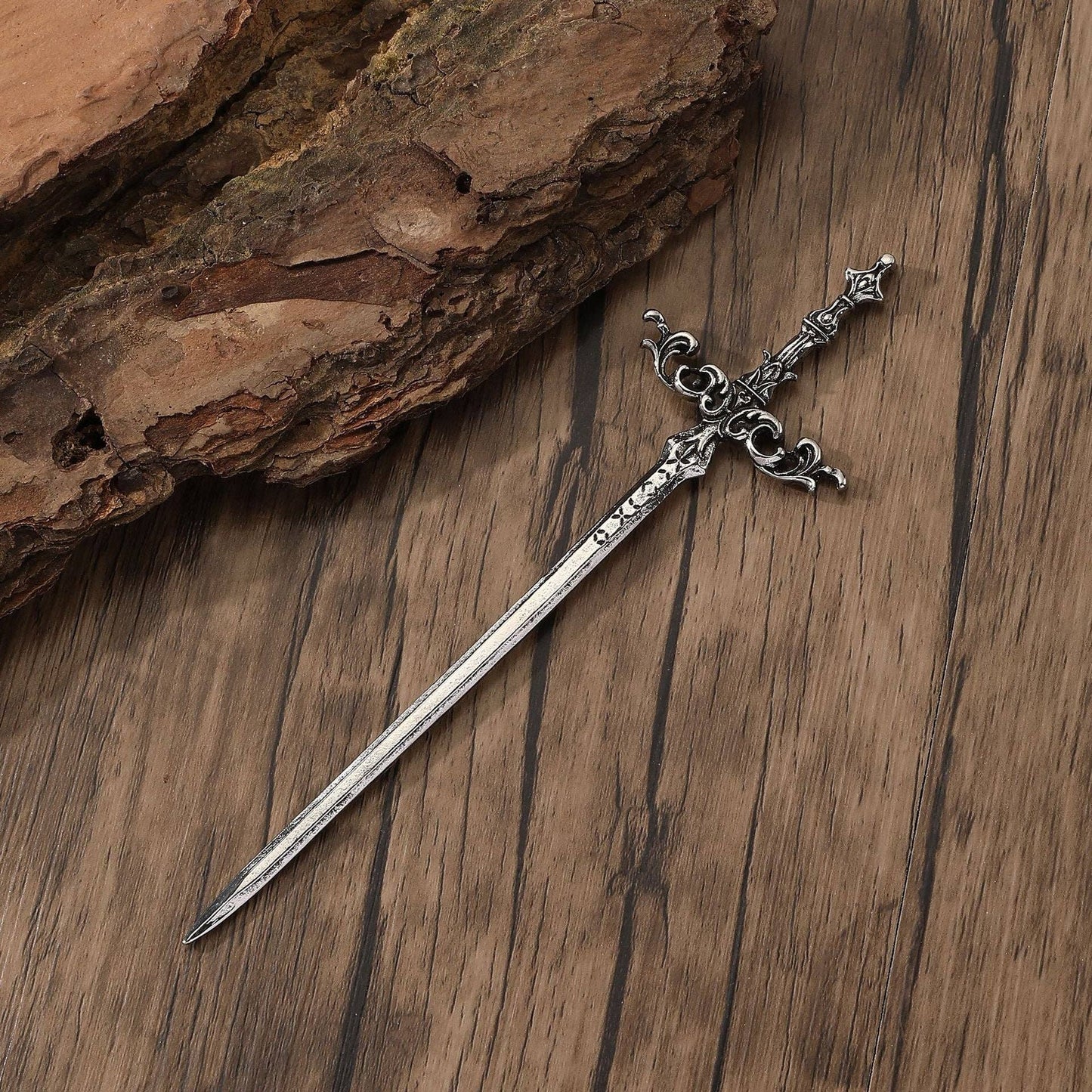 Viking Wave Rune Hairpin - Silver