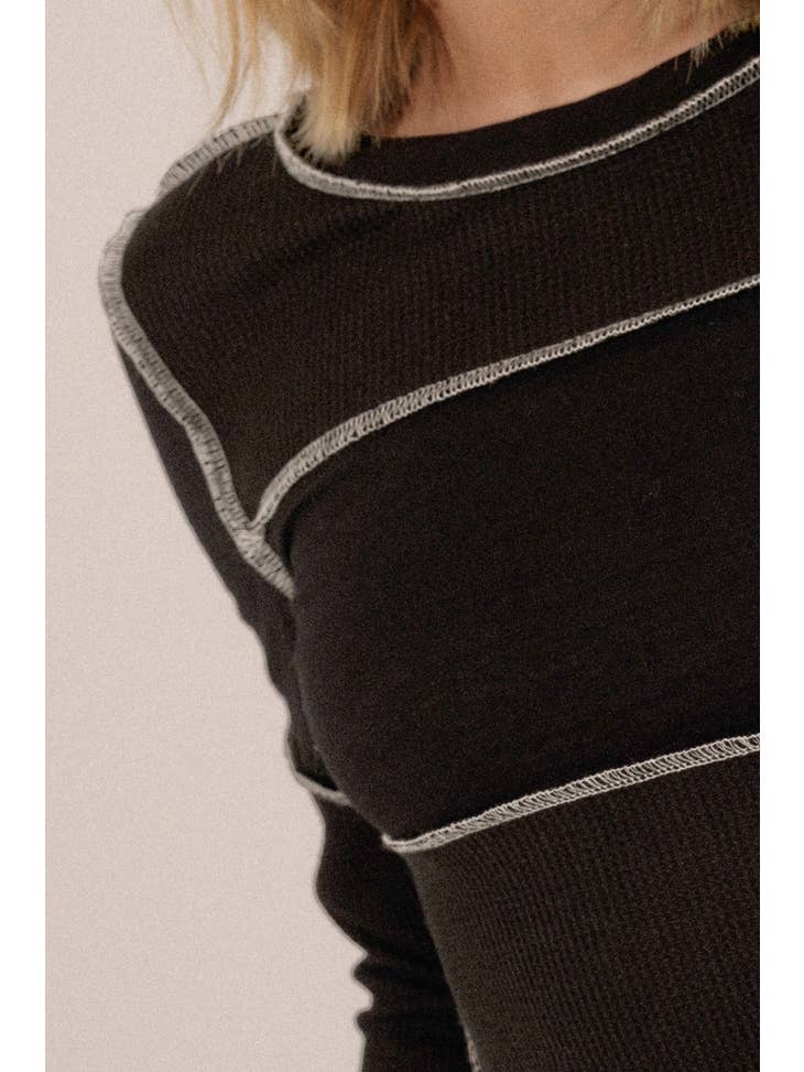 Mixed Media Exposed-Seam Top - La De Da