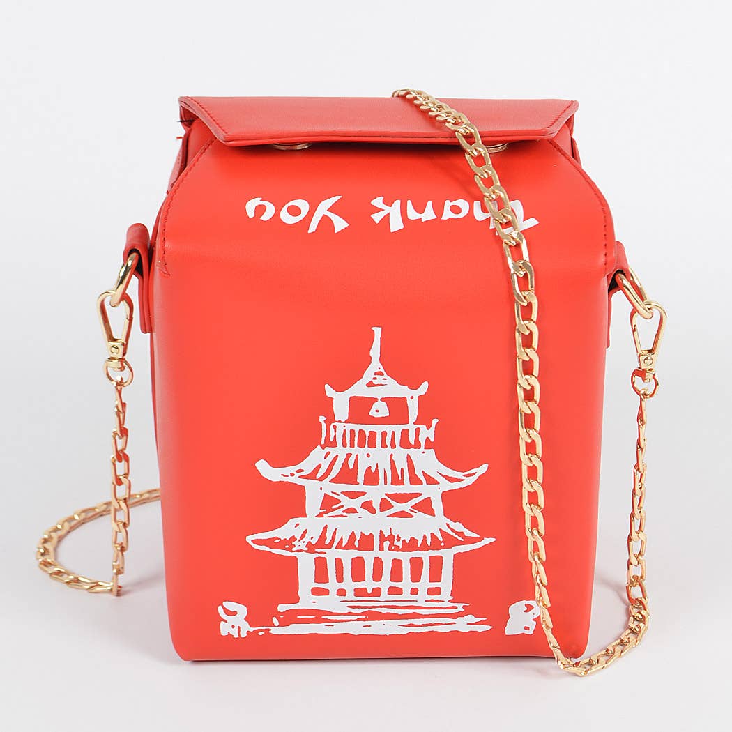 Chinese Food Inspired Thank You Clutch - Red Gold