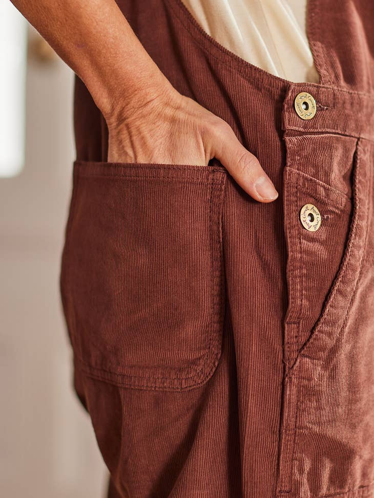 Burnt Mahagony Corduroy Overall - La De Da
