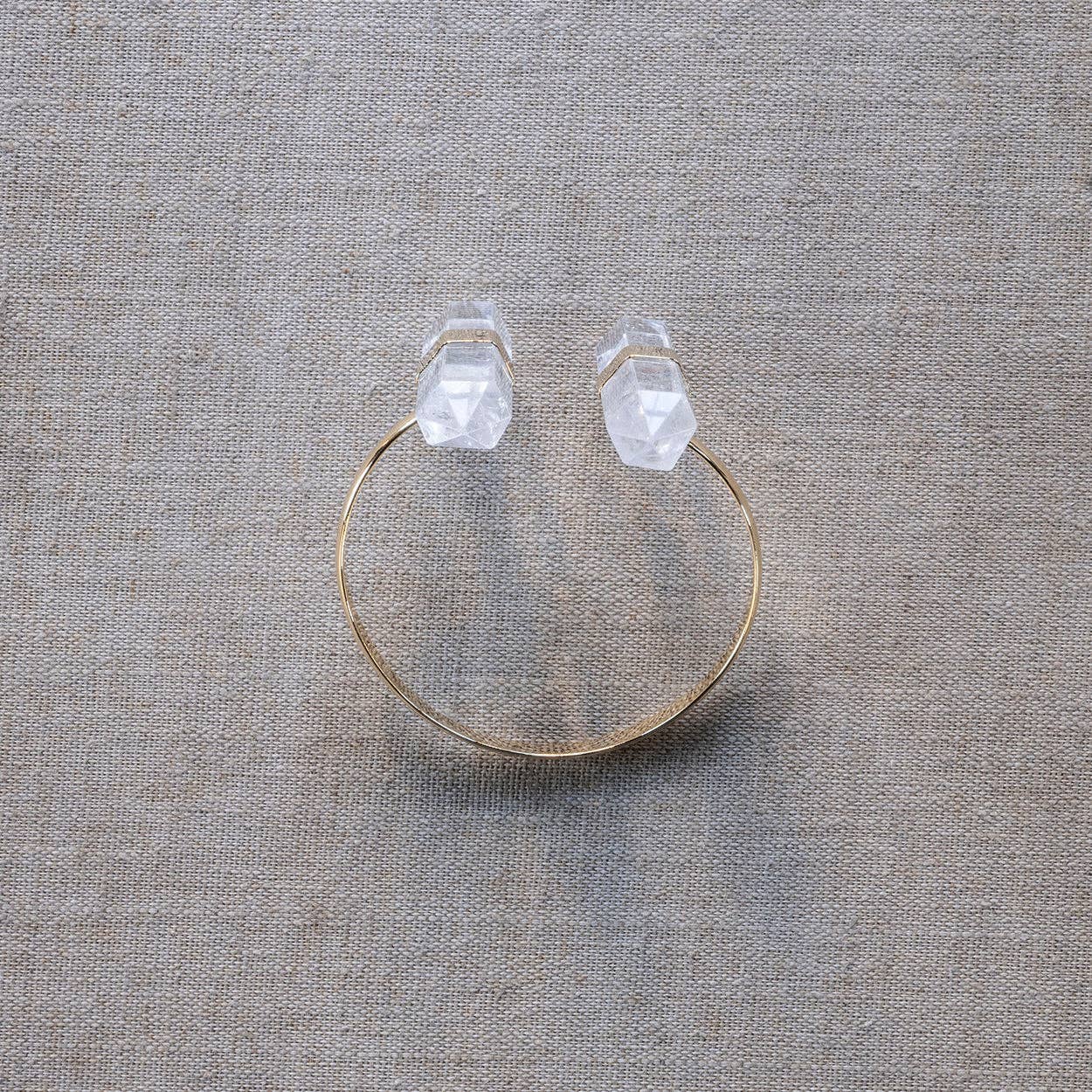 Biterminated Quartz Bracelet Gold