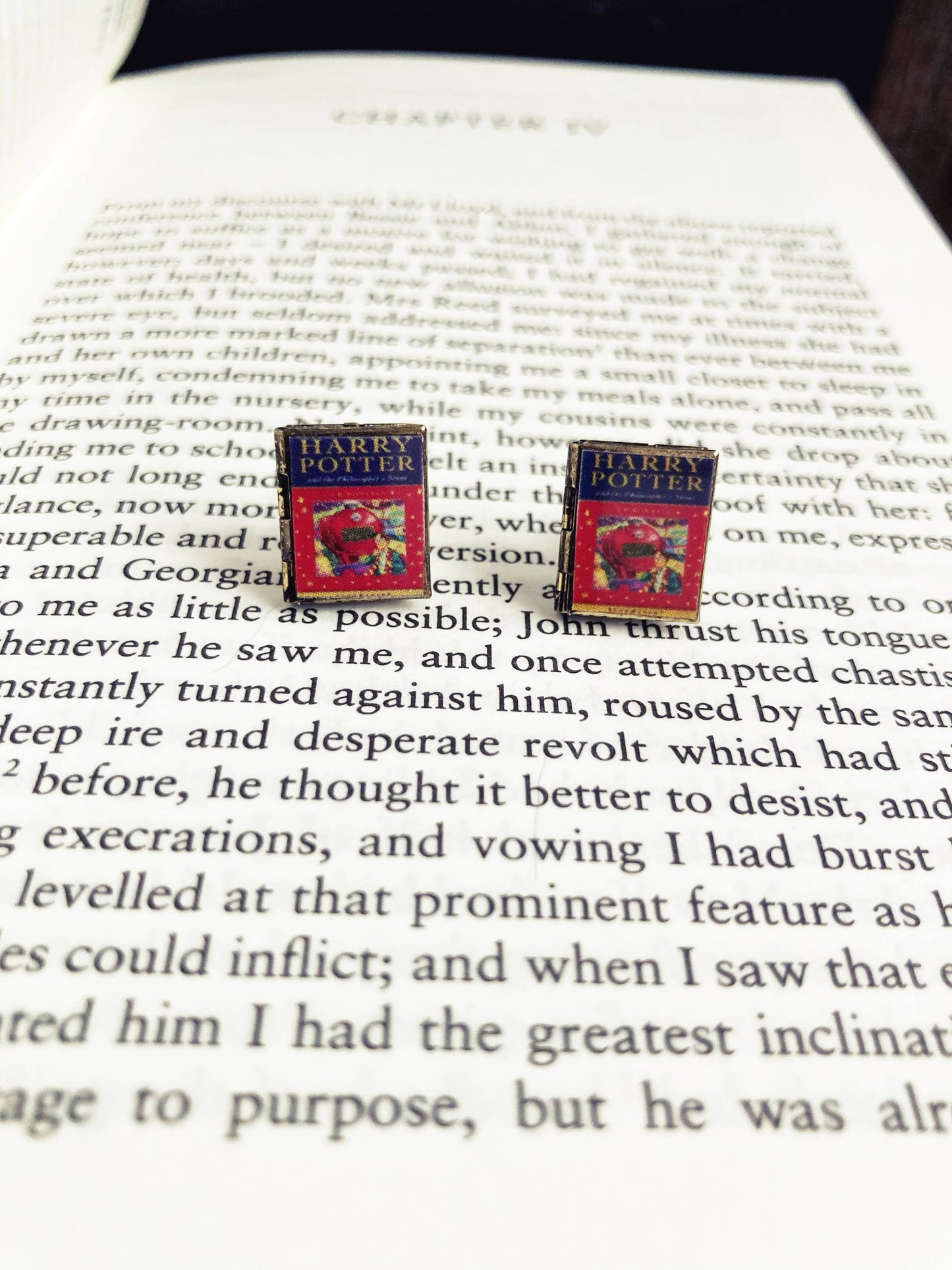 Post Earrings Book Locket Harry Potter Book 1