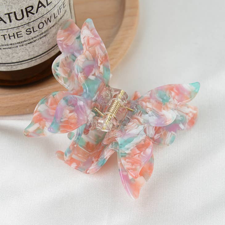 Colorful Butterfly Acetate Hair Clips, Eco-Friendly - La De Da
