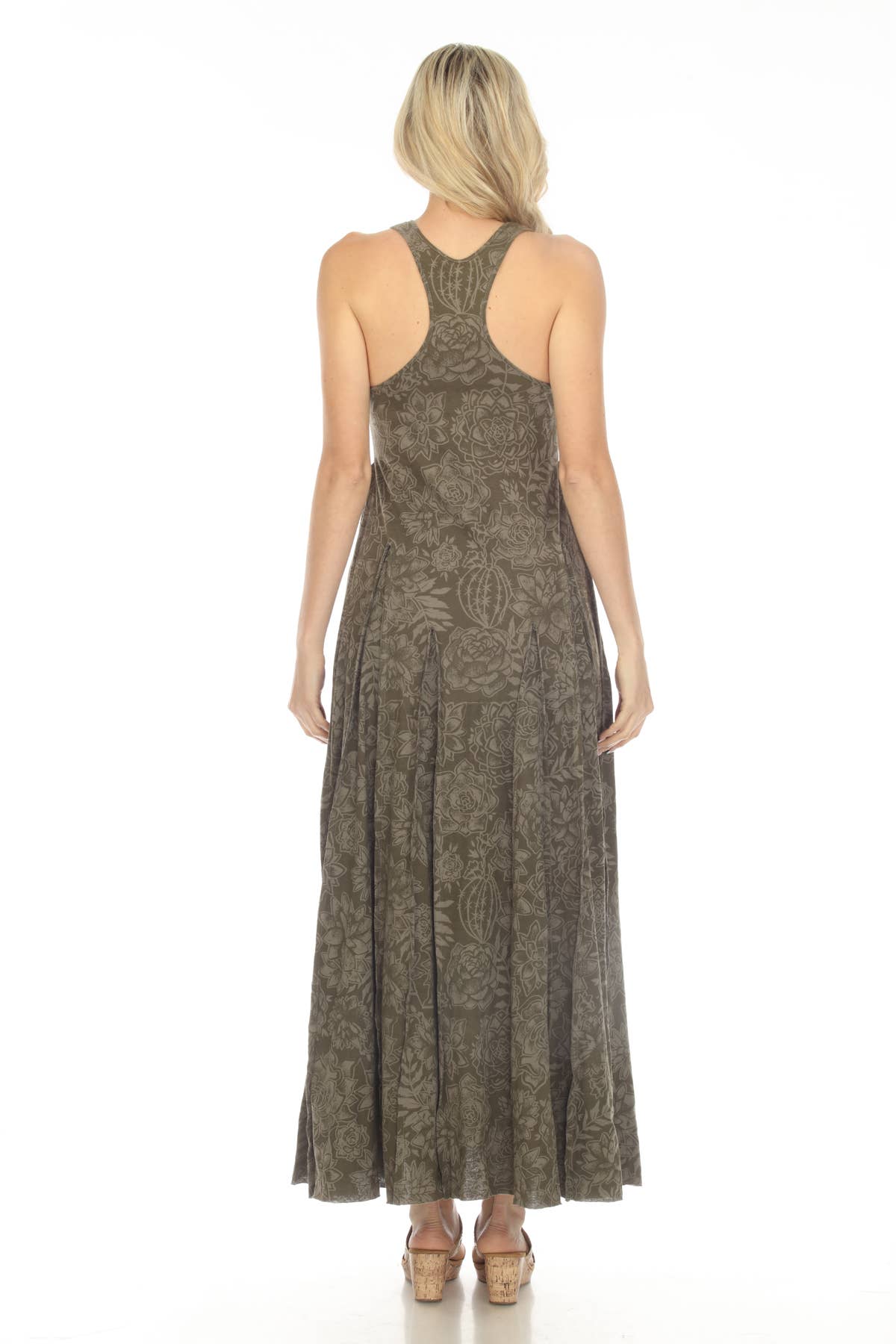 Cactus Garden Maxi Dress - Gray