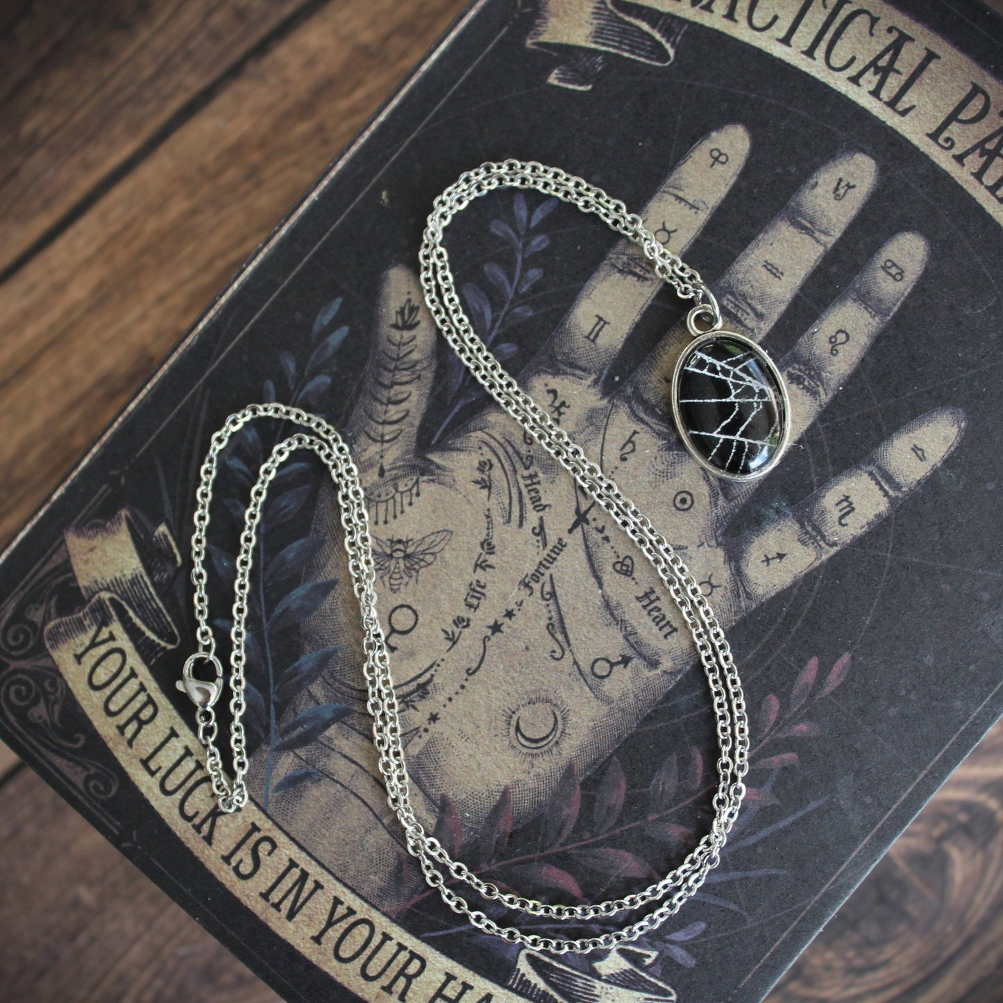 Mini Real Spider Web Necklace - Stainless Steel