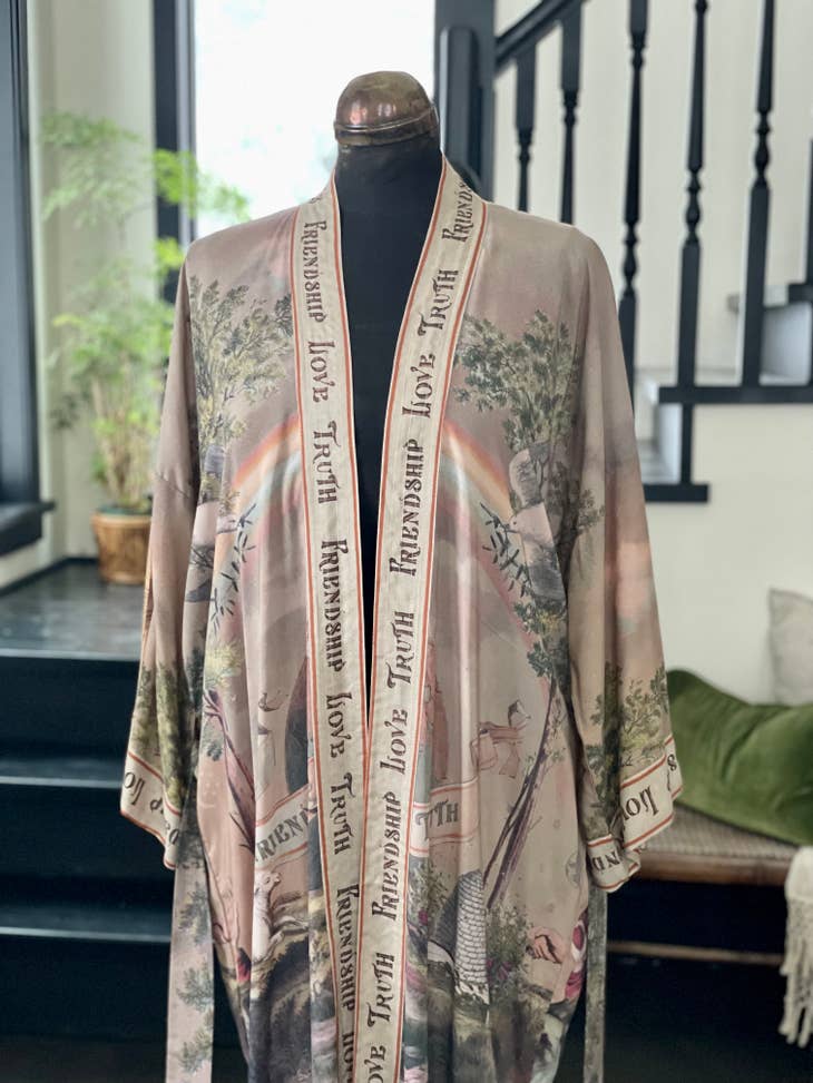 Vintage Wash Friendship Love & Truth Duster Kimono - La De Da