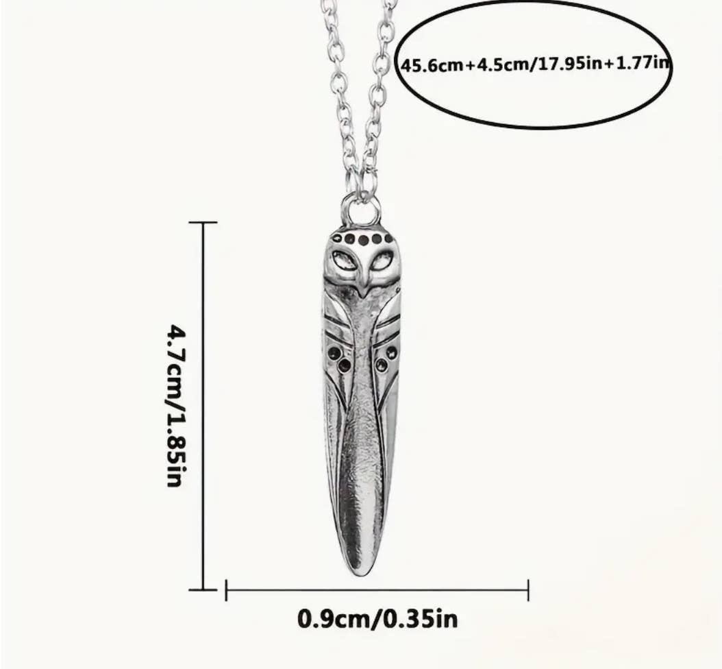 Silvery Moon Owl Pendant