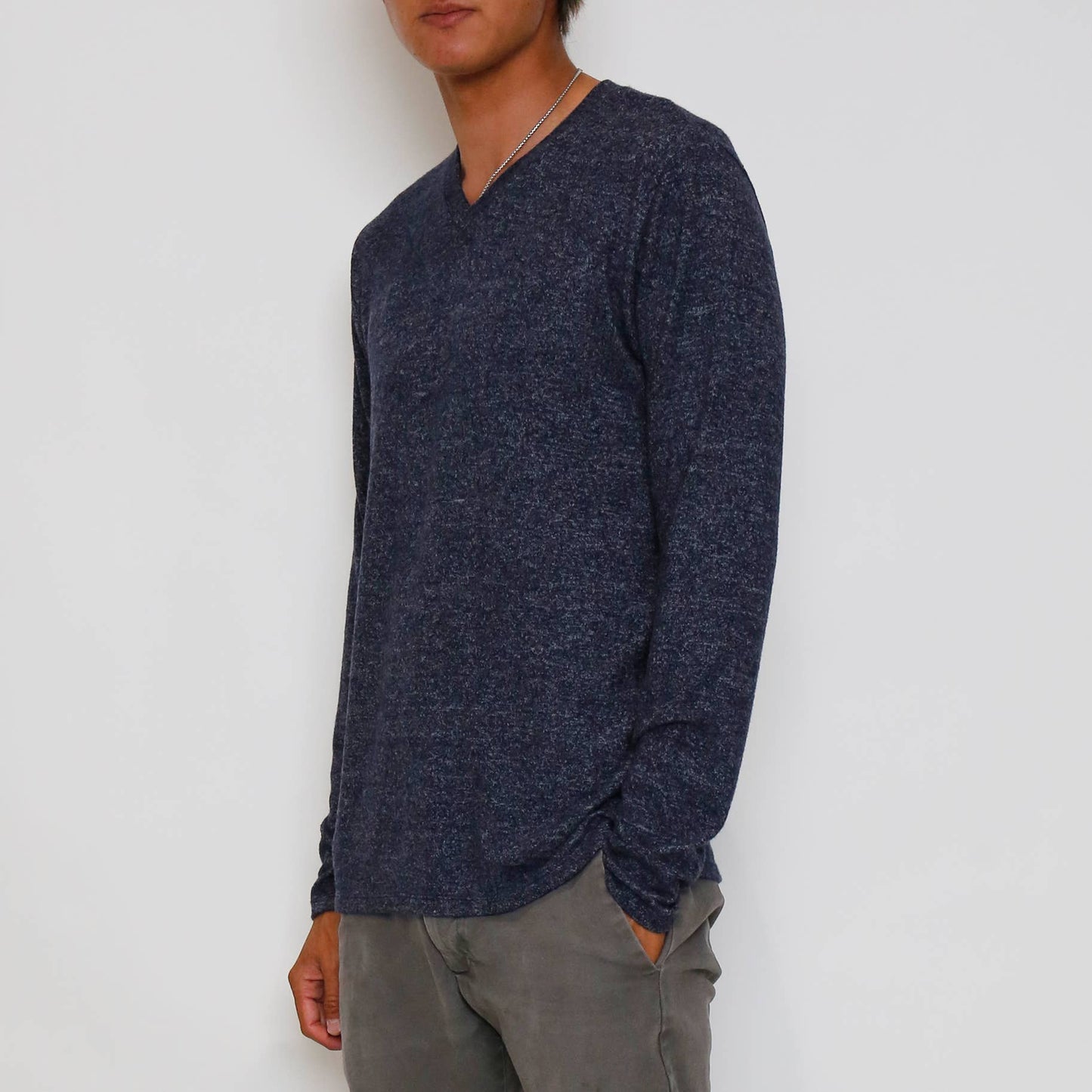 Cozy V Neck Long Sleeve - Navy