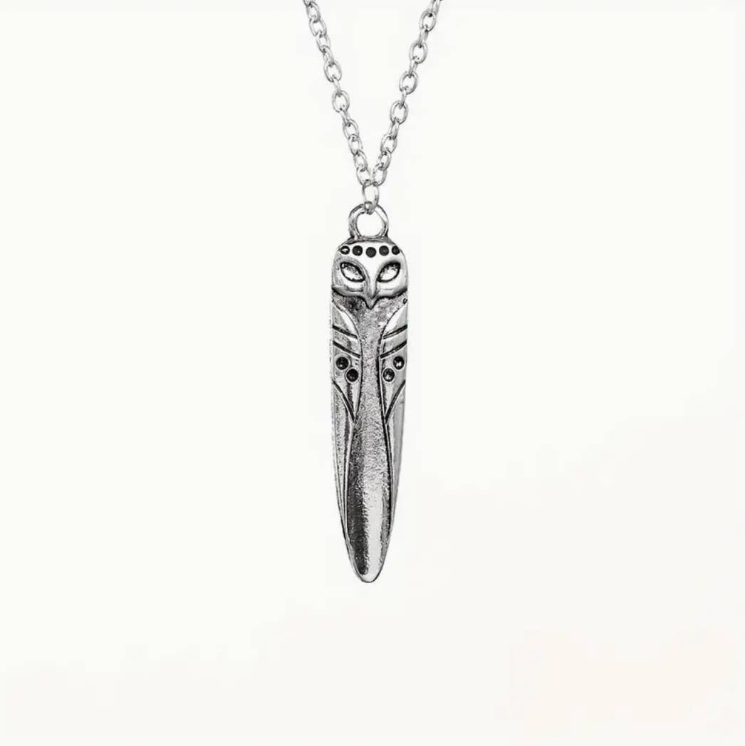 Silvery Moon Owl Pendant