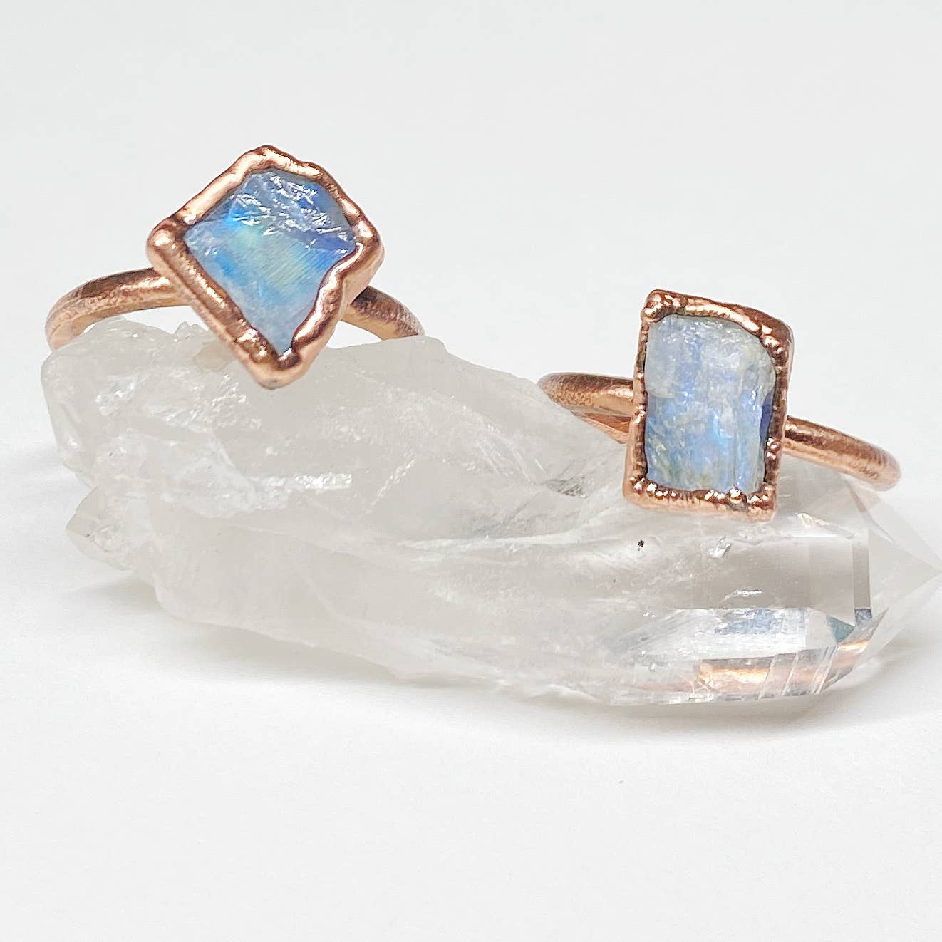 Rainbow Moonstone Free-Form Ring - 7.5