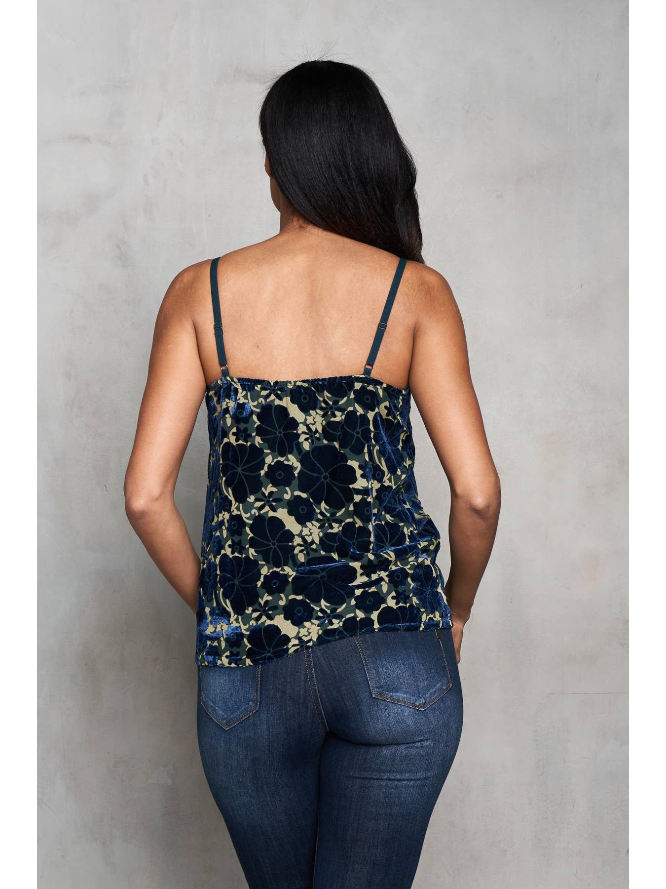 Burnout Velvet Cami - Teal