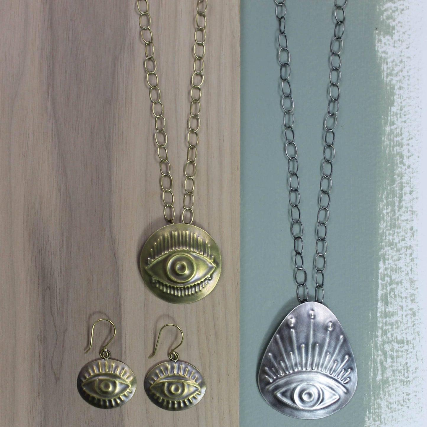 Eye Pendant - Drop, Silver