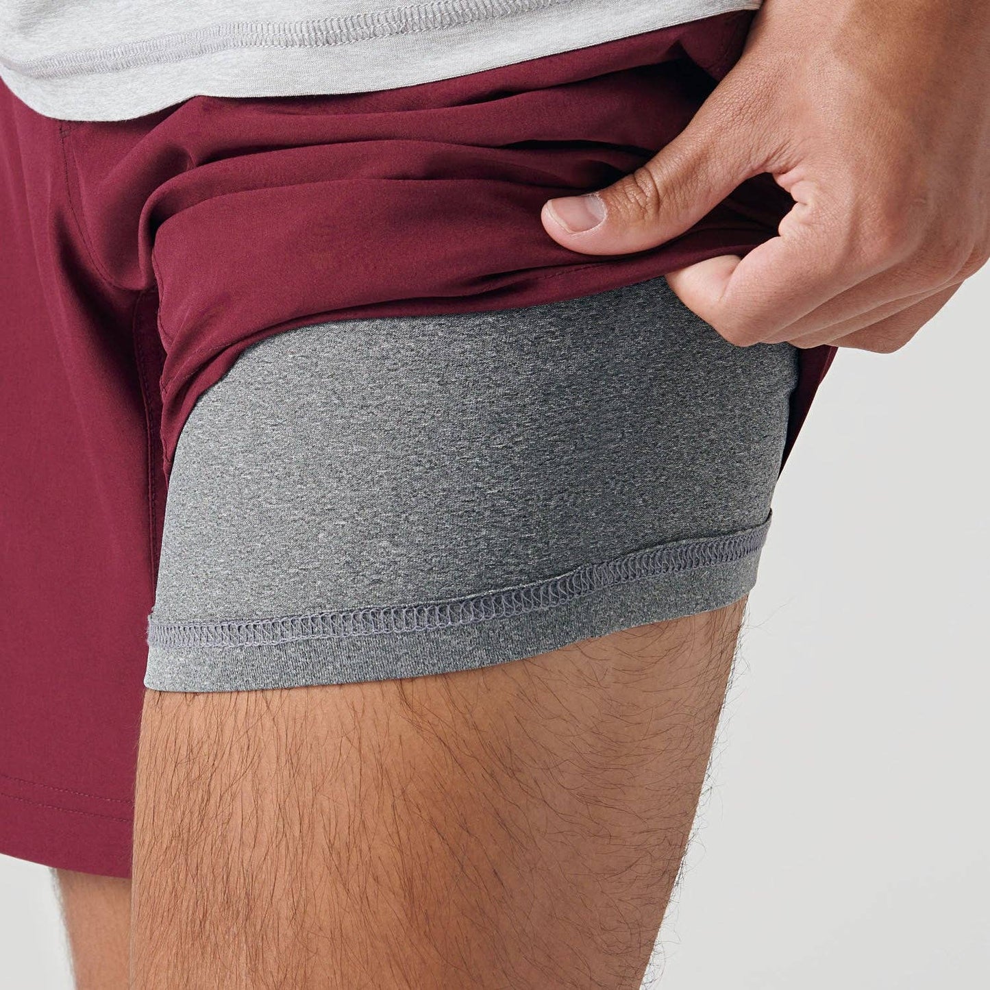 Active Quick Dry Shorts W/ Liner - Burgundy