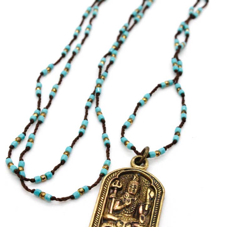 Turquoise Crochet Buddha Necklace - La De Da