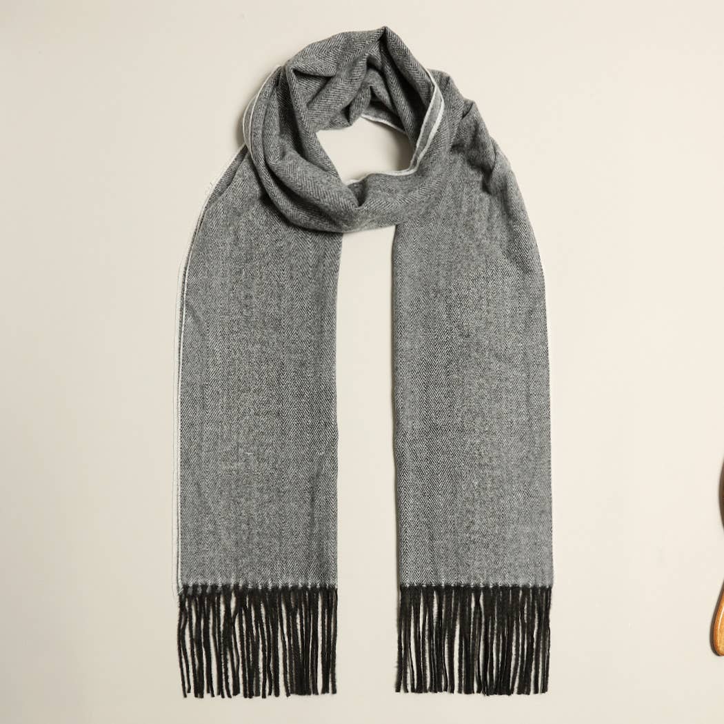 Herringbone Scarf - Grey