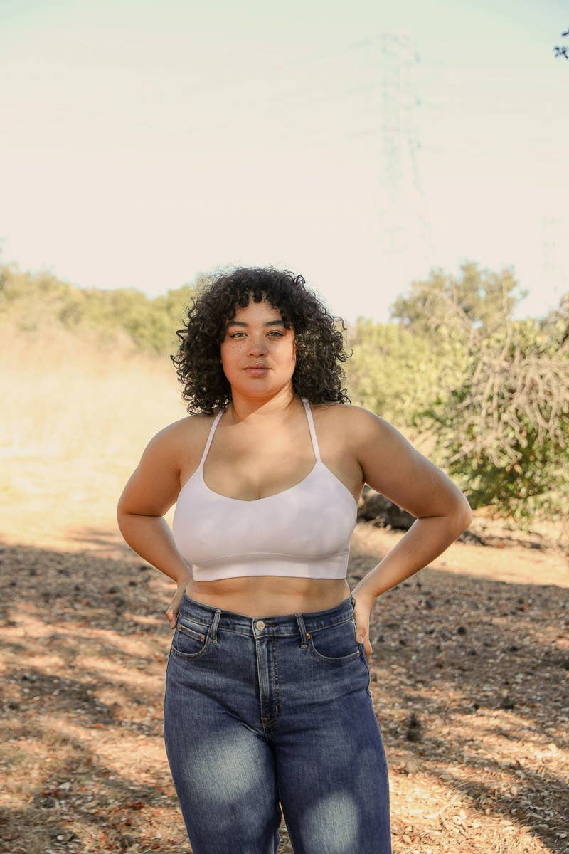 Curve Crescent Moon Dream Catcher Bralette - White