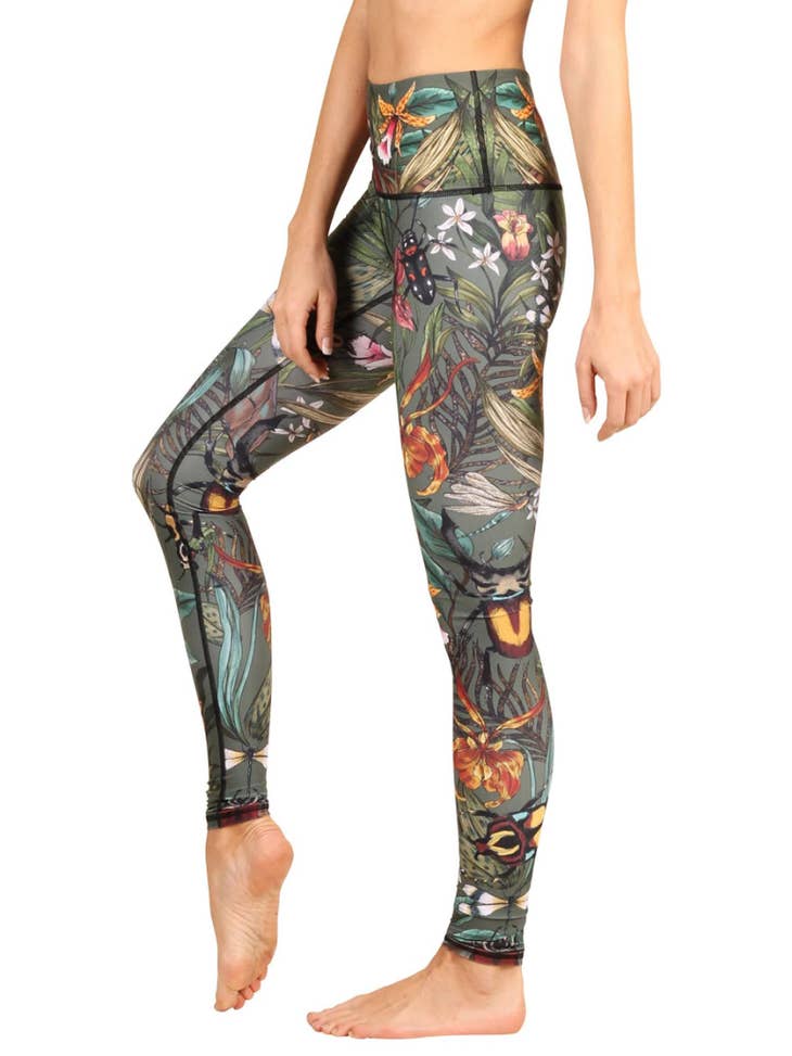 Green Thumb Printed Yoga Leggings - La De Da