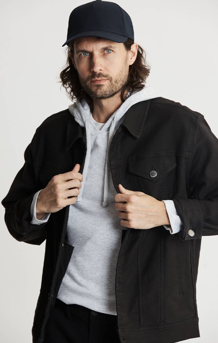 Vandam Twill Trucker Jacket - Black