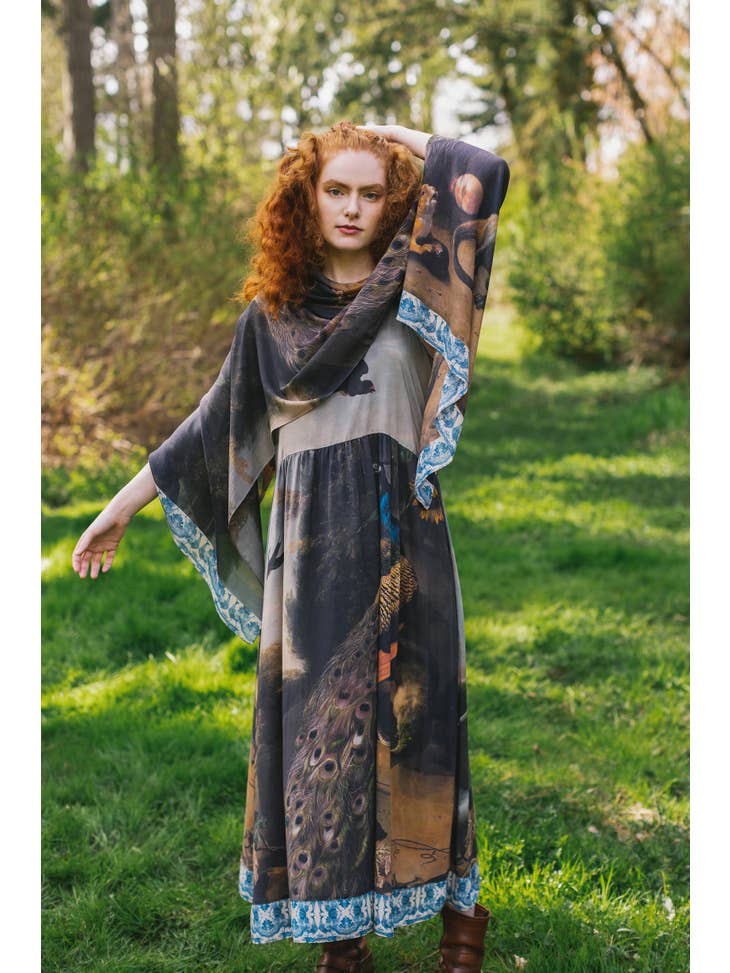 Wild Beauty Peacock Bamboo Scarf - La De Da