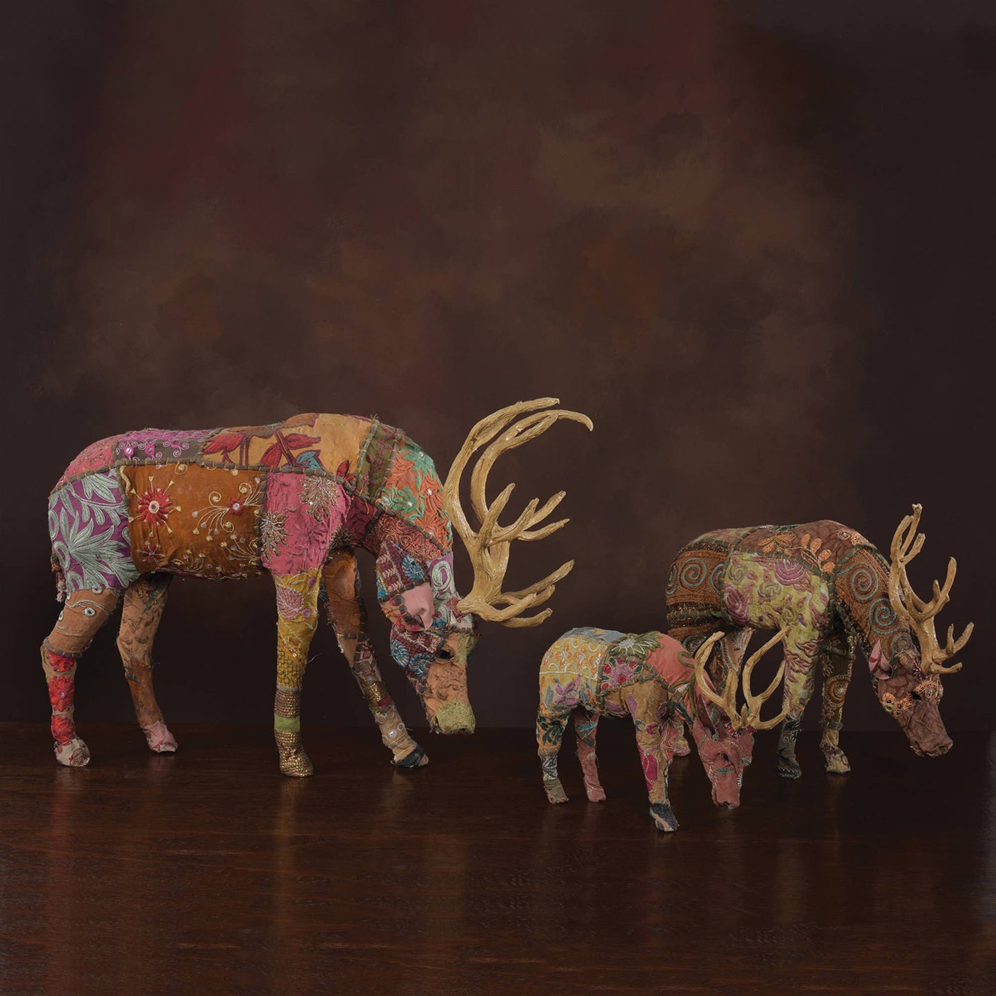 Bavarian Forest Stag Grazing - Lrg - Deep Brown