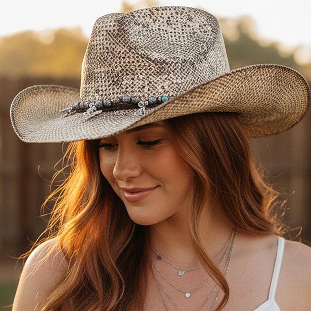 Handmade Vintage Cowboy Hat With Western Bull Head