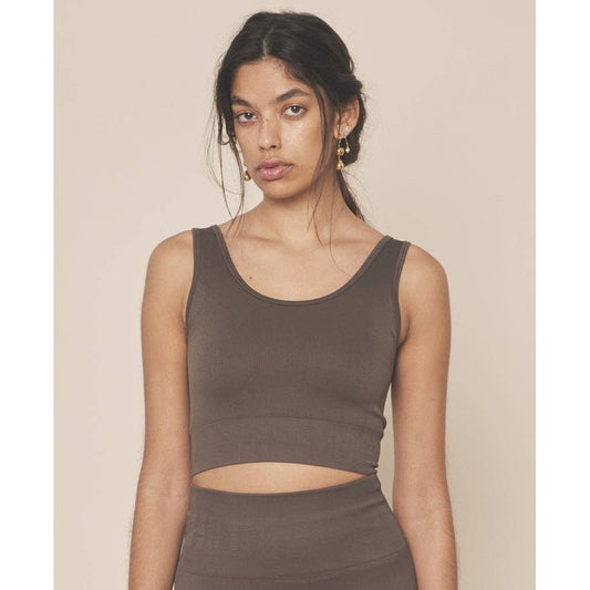 Soft Rib Seamless Crop Top - Storm