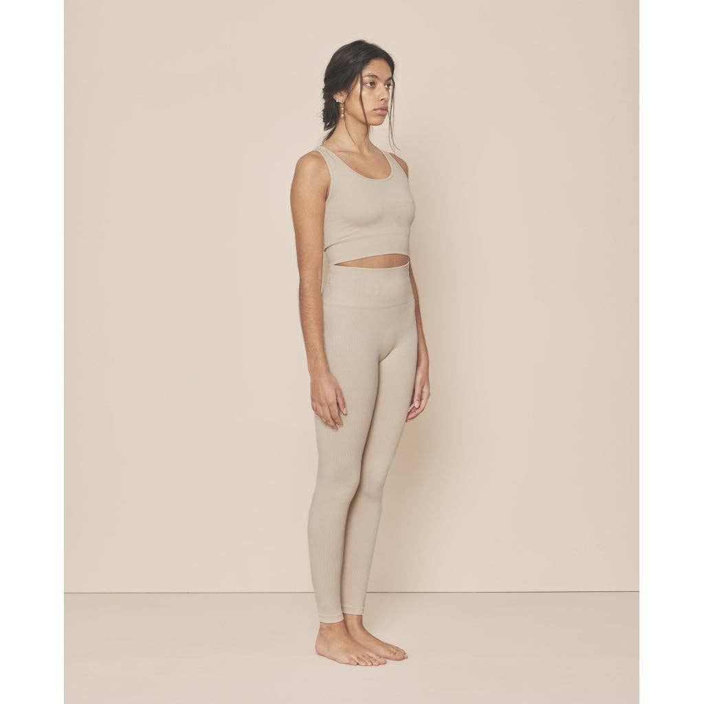 Soft Rib Seamless Crop Top - Rain