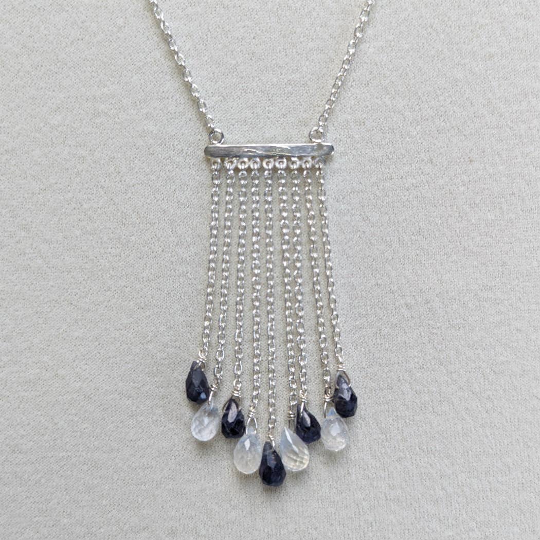Rainforest Iolite/Rainbow Moonstone Sterling Necklace