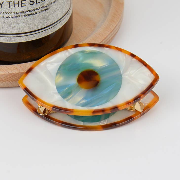 Evil Eye Acetate Hair Claw Clip, Eco Friendly - La De Da