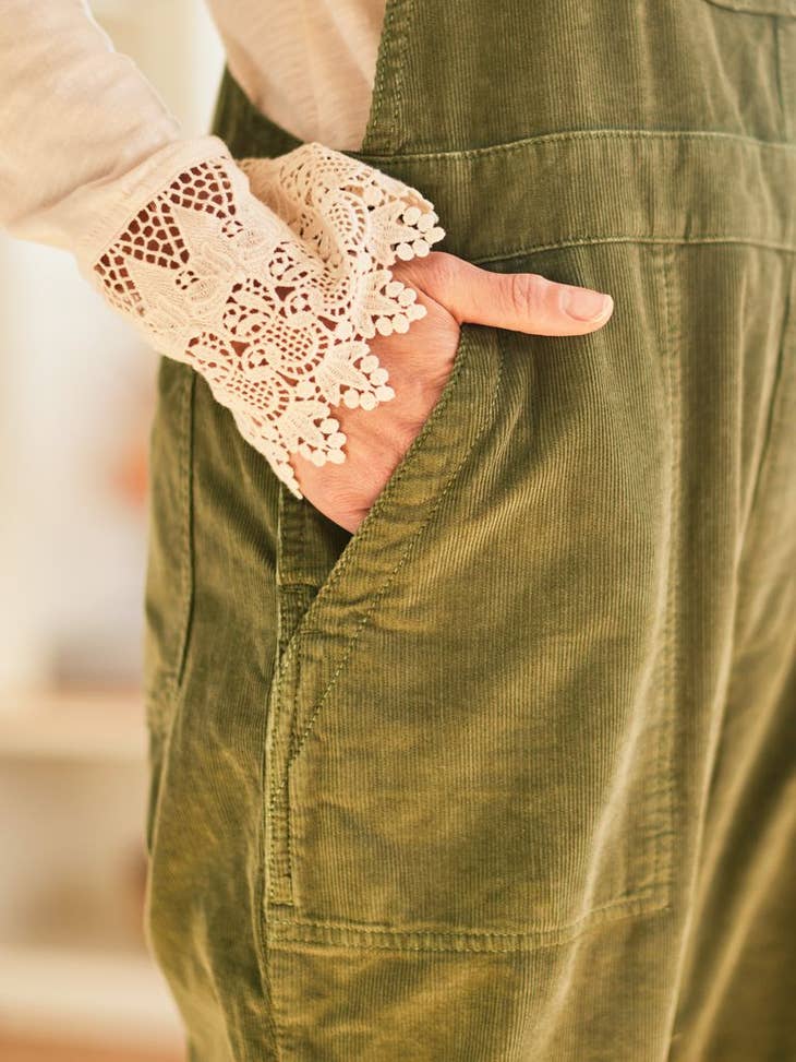 Sweet Olive Corduroy Overalls - La De Da