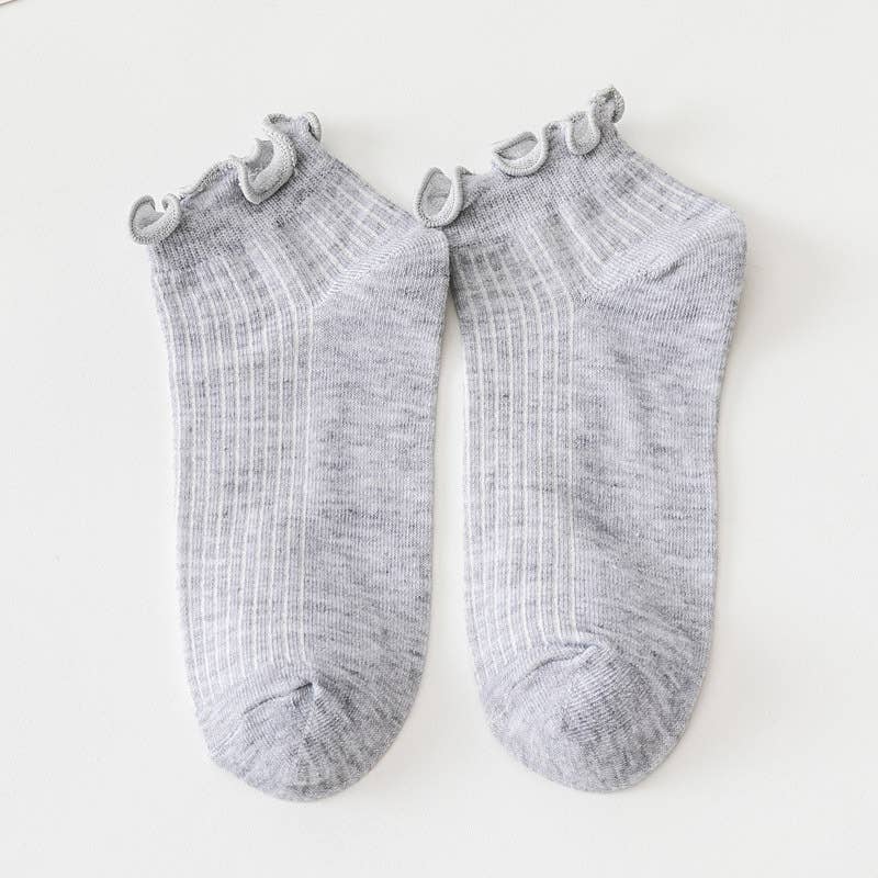 Ruffled Hugger Crew Socks - Lavender