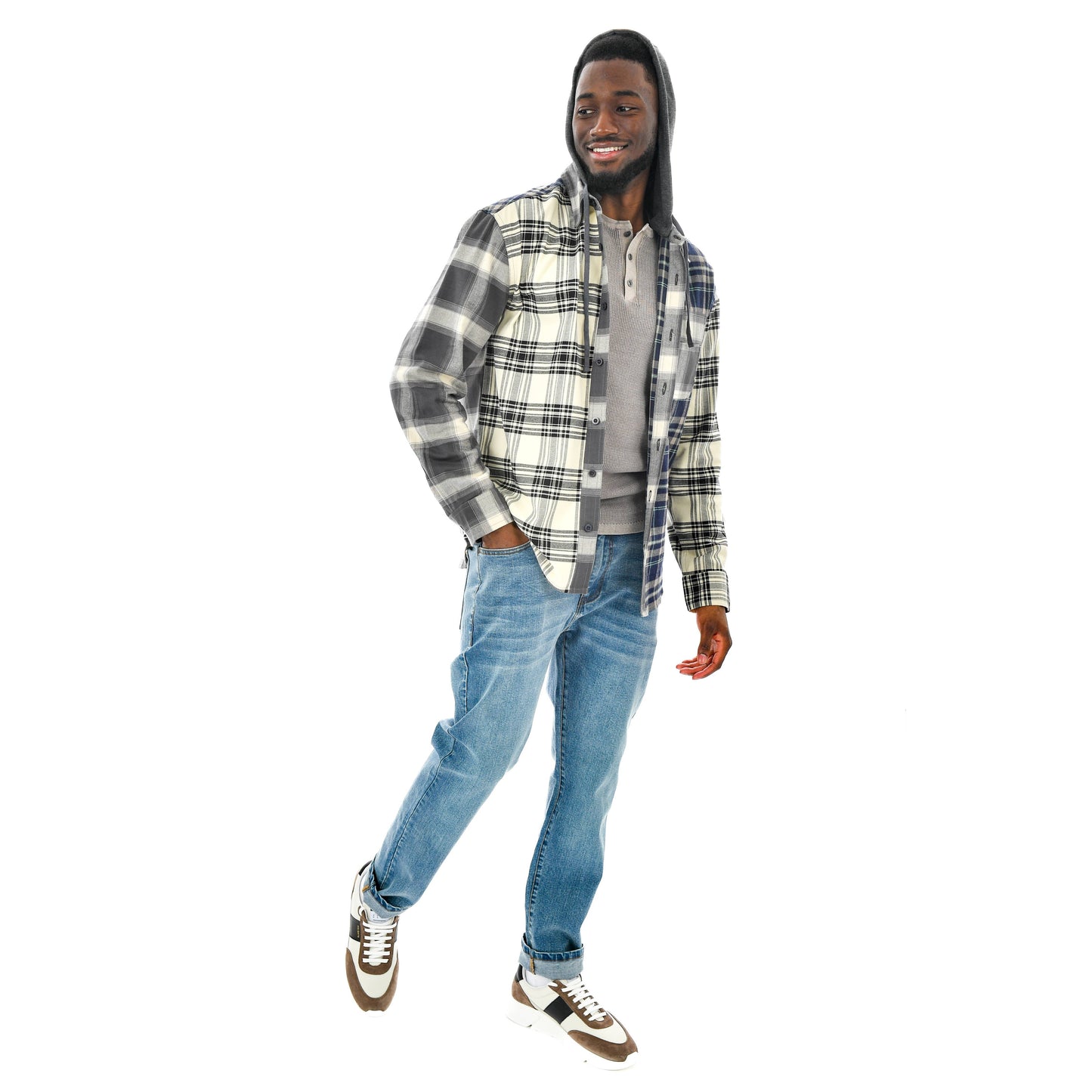 Orion Flannel Button Down - Black and Blue