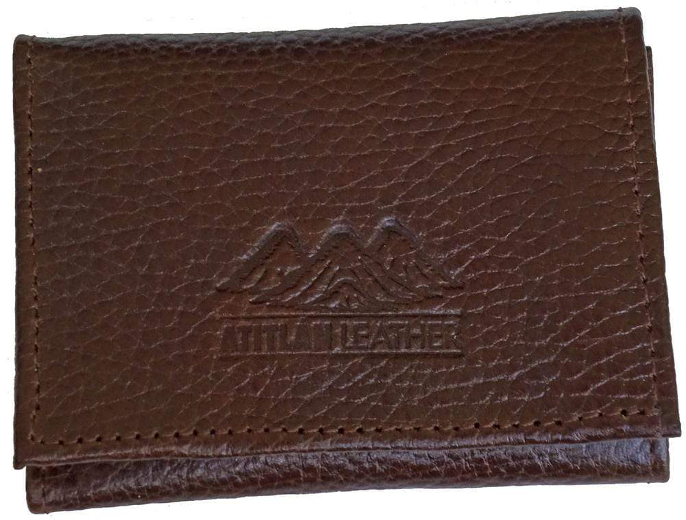 Handmade Leather Trifold Wallet - Brown