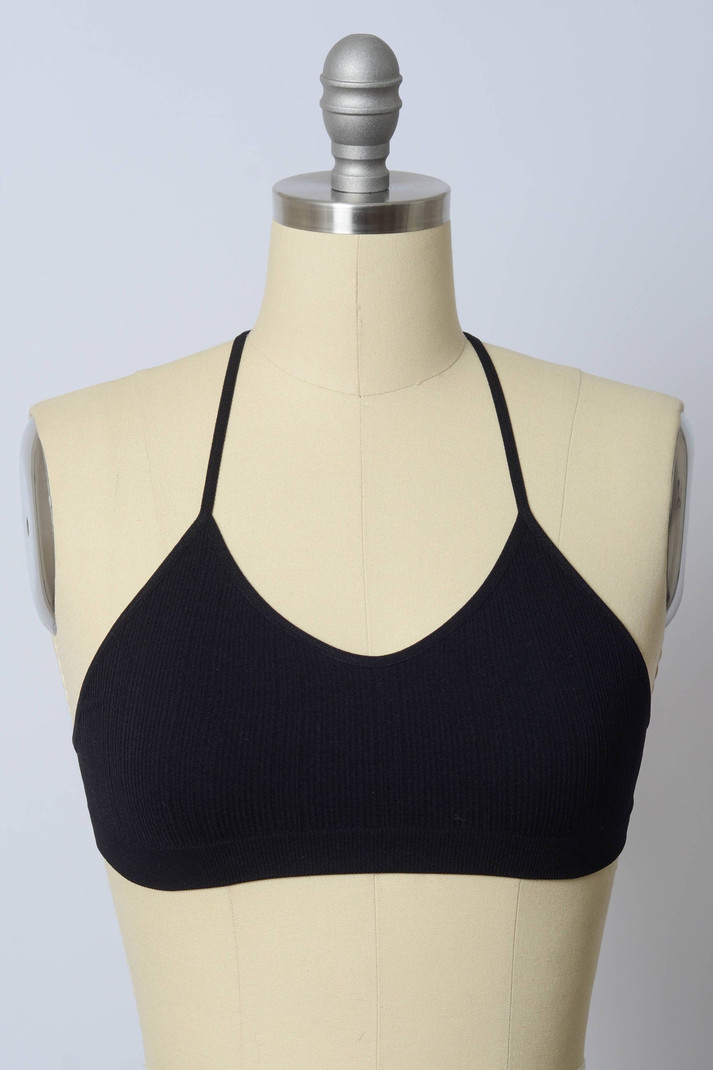 Tattoo Mesh Racerback Bralette - Black